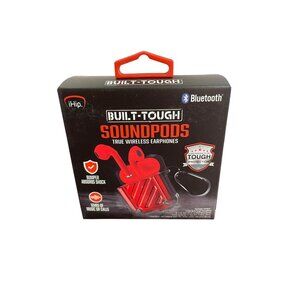 Built-Tough Wireless Headphones "Soundpods" - Red - New